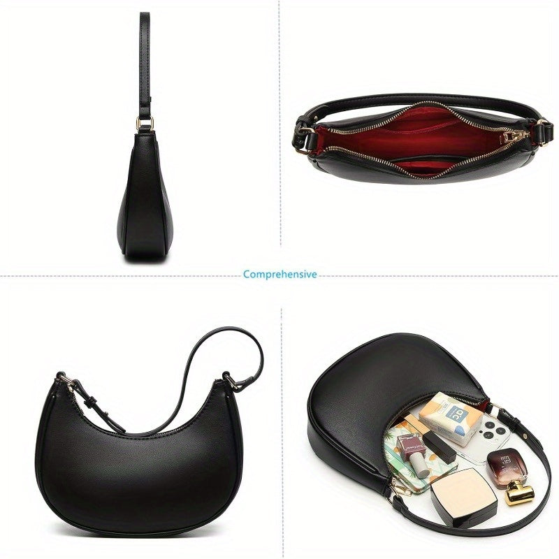 Barabum Vintage-Style Canvas Tote Bag with Zipper Closure - Elegant Women'S Shoulder Handbag in Black, Golden Accents, and Textured Design for Everyday Use, Versatile Carryall | Classic Shoulder Bag | Sturdy Handle Bag