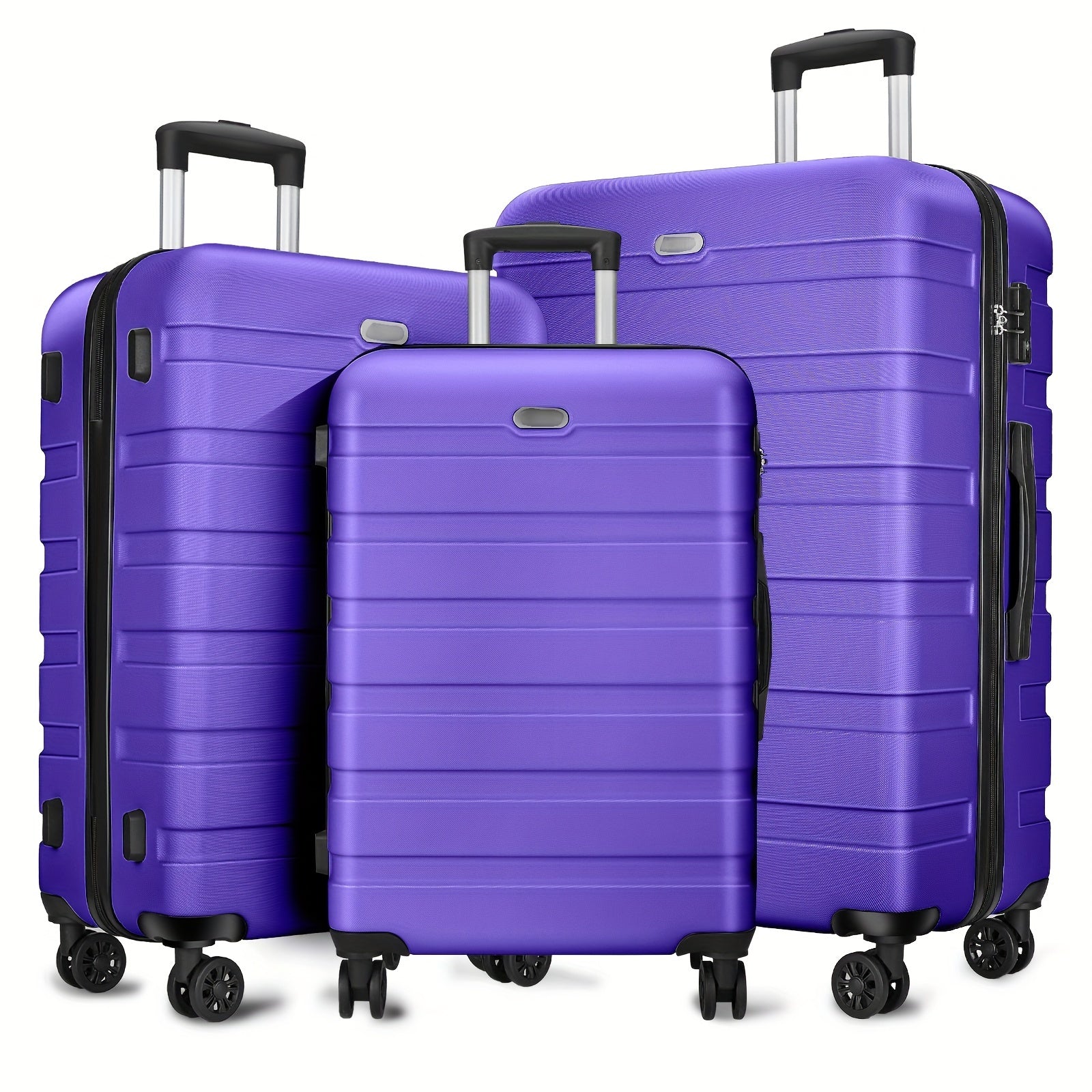 Luggage Sets 3 Piece Hardshell Suitcase Set Lightweight Travel Suitcases With 4 Double Spinner Wheels TSA Lock PC ABS