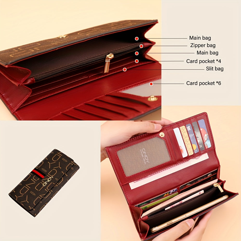 3pcs Women's wallet gift box set, fashionable letter printed long wallet+foldable small wallet+multi slot credit card storage card pack three piece set, the most suitable holiday gift set for girlfriends and mothers