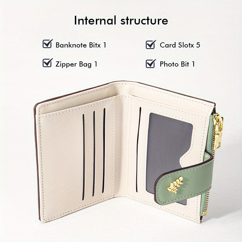 Stylish Short Wallet Small Fresh Stylish Short Wallet - Folding Coin Purse, Student Card Holder, Niche Design