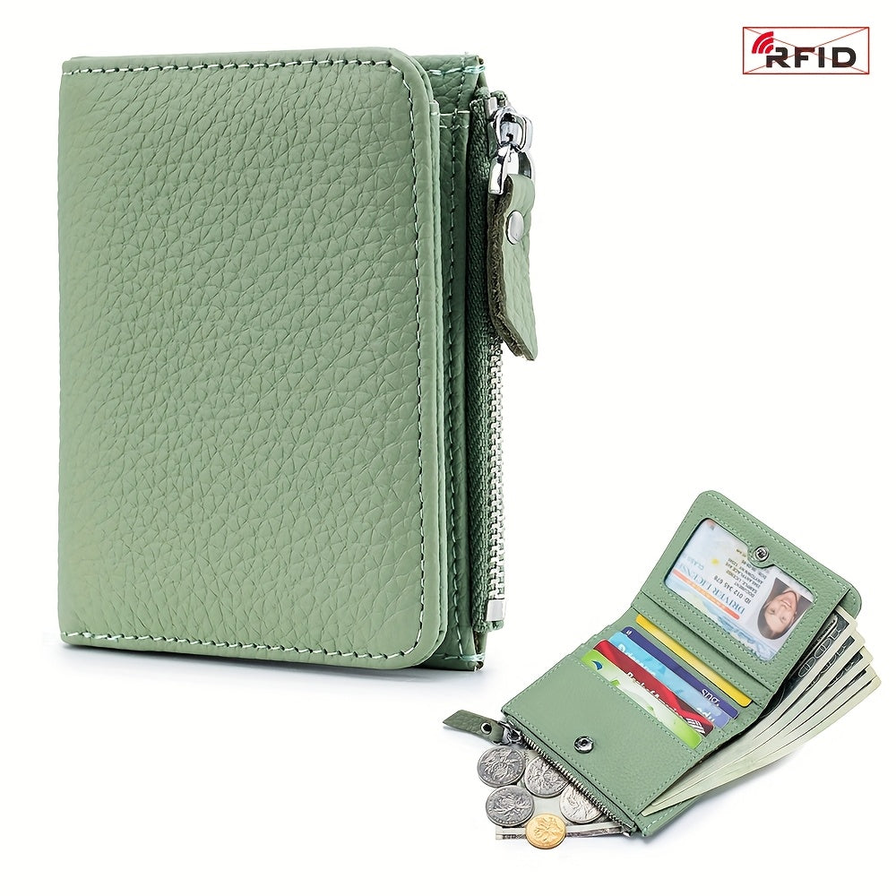 RFID Simple Folding Women'S Wallet, Japanese Ultra-Thin Women'S Credit Card Bag, Short Large-Capacity Coin Purse, Valentine'S Day Gift, Easy to Carry, a Must-Have When Going Out