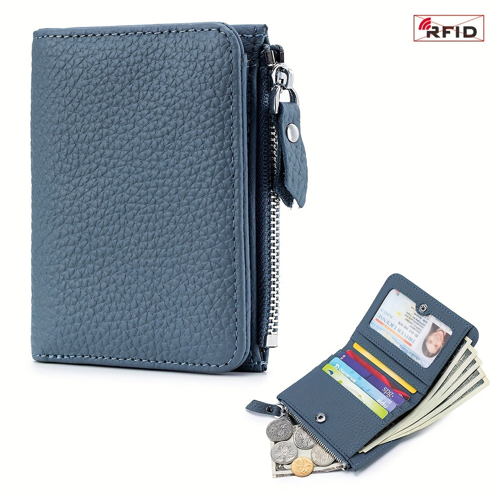 RFID Simple Folding Women'S Wallet, Japanese Ultra-Thin Women'S Credit Card Bag, Short Large-Capacity Coin Purse, Valentine'S Day Gift, Easy to Carry, a Must-Have When Going Out