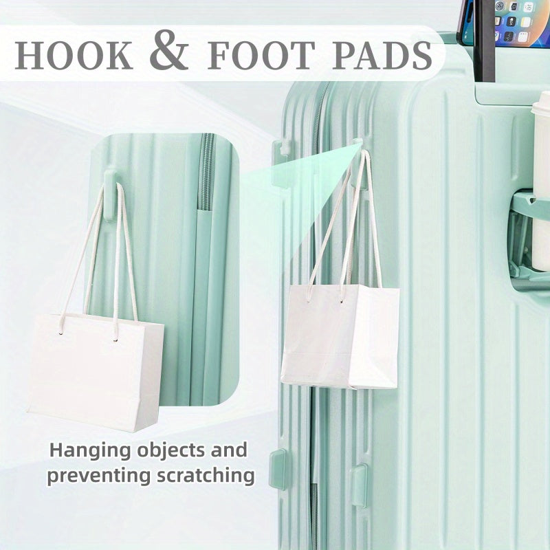 20 24 28 3pcs set in ABS Spinner Wheel Luggage Carry on Suitcase with Cup Holder USB Port Mint Green