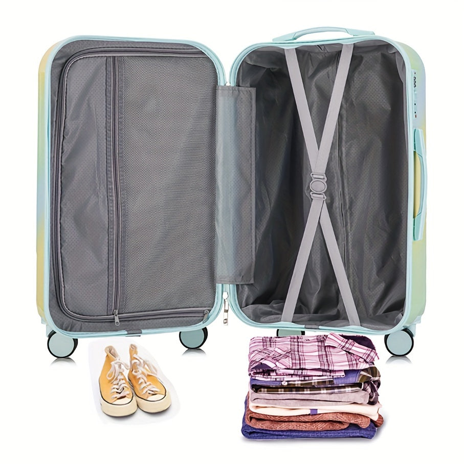 20-Inch ABS+PC Hardshell Spinner Carry-On Luggage with Iron\u002FAluminum Alloy Telescoping Handle, USB Port, Cup Holder, and Combination Lock for Business and Travel