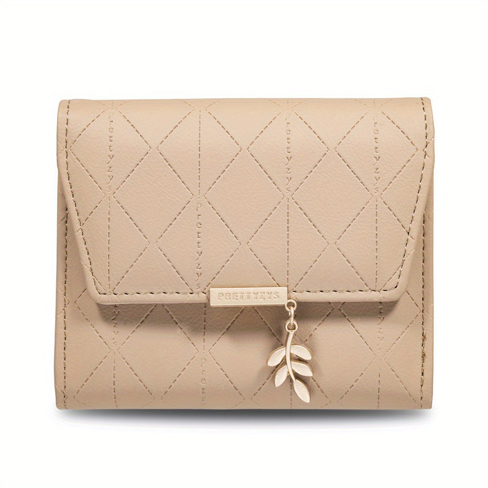 Compact Chic Argyle Trifold Wallet - Casual Snap-Closure with Coin Pocket, Durable Credit Card Holder