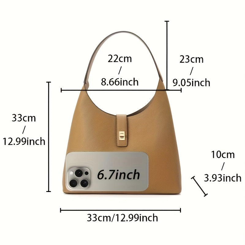 Sadi Black Leather Tote Bag with Buckle Closure - Durable, Versatile Shoulder & Crossbody Bag for Women, Everyday Tote Bag|Minimalist Design|Sturdy Handles