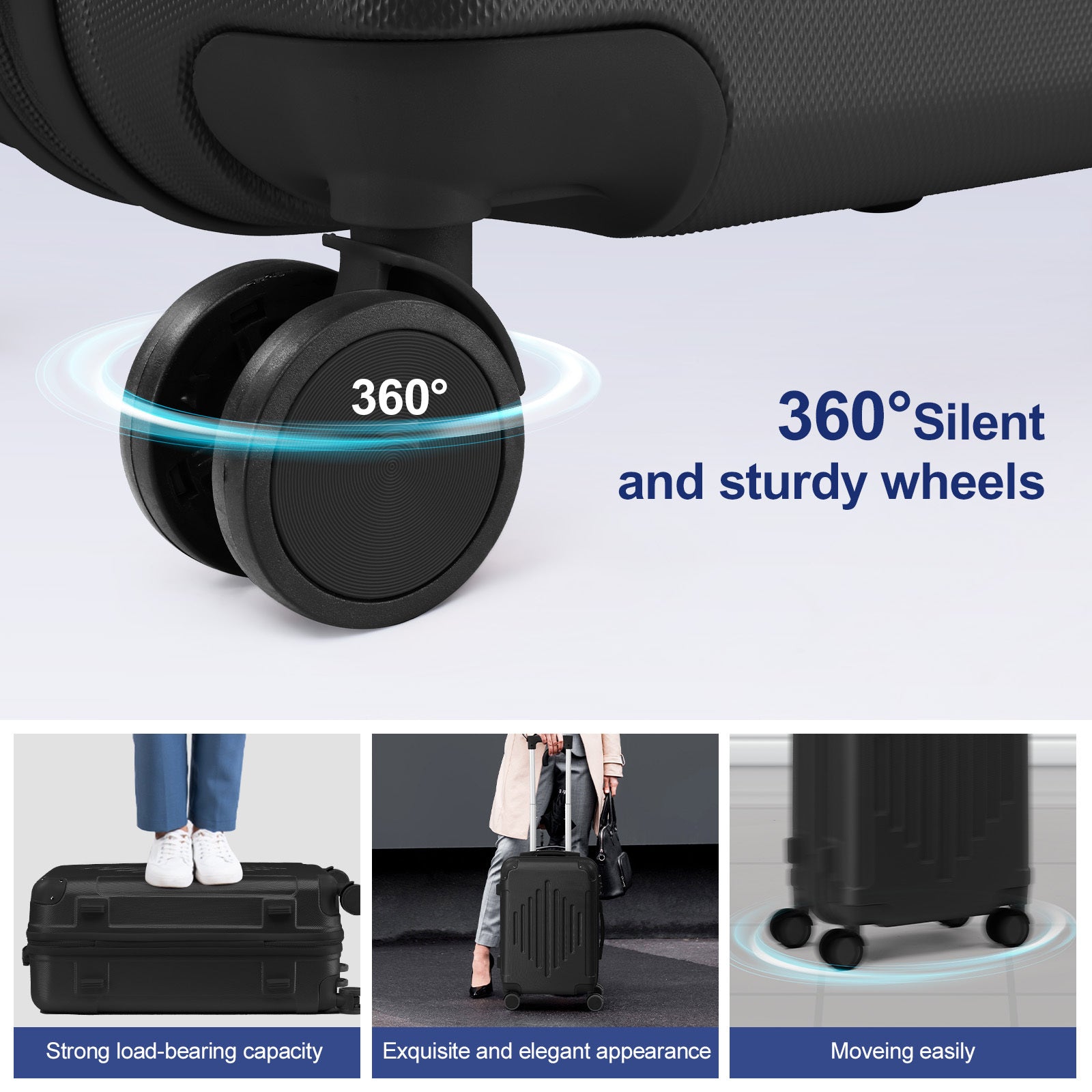 2pcs 20"+12" Hardside Luggage Set - Carry-On & Checked Suitcases w/ Spinner Wheels & TSA Lock | Lightweight Travel Luggage