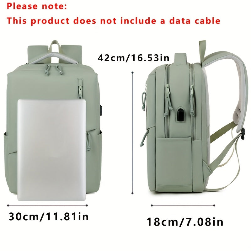 Fashionable Women'S Casual Backpack, Large Capacity Laptop Backpack, Simple Solid Color Backpack, Suitable for Commuting, School, Travel, Etc