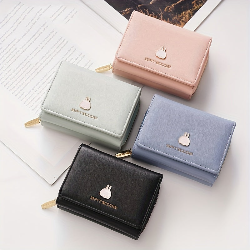 Cute Wallet for Women - Trifold Wallet with Snap Closure, Polyester Lining, and Slip Pocket - Large Capacity Synthetic Leather Card Holder & Coin Purse, Compact and Stylish for Everyday Use