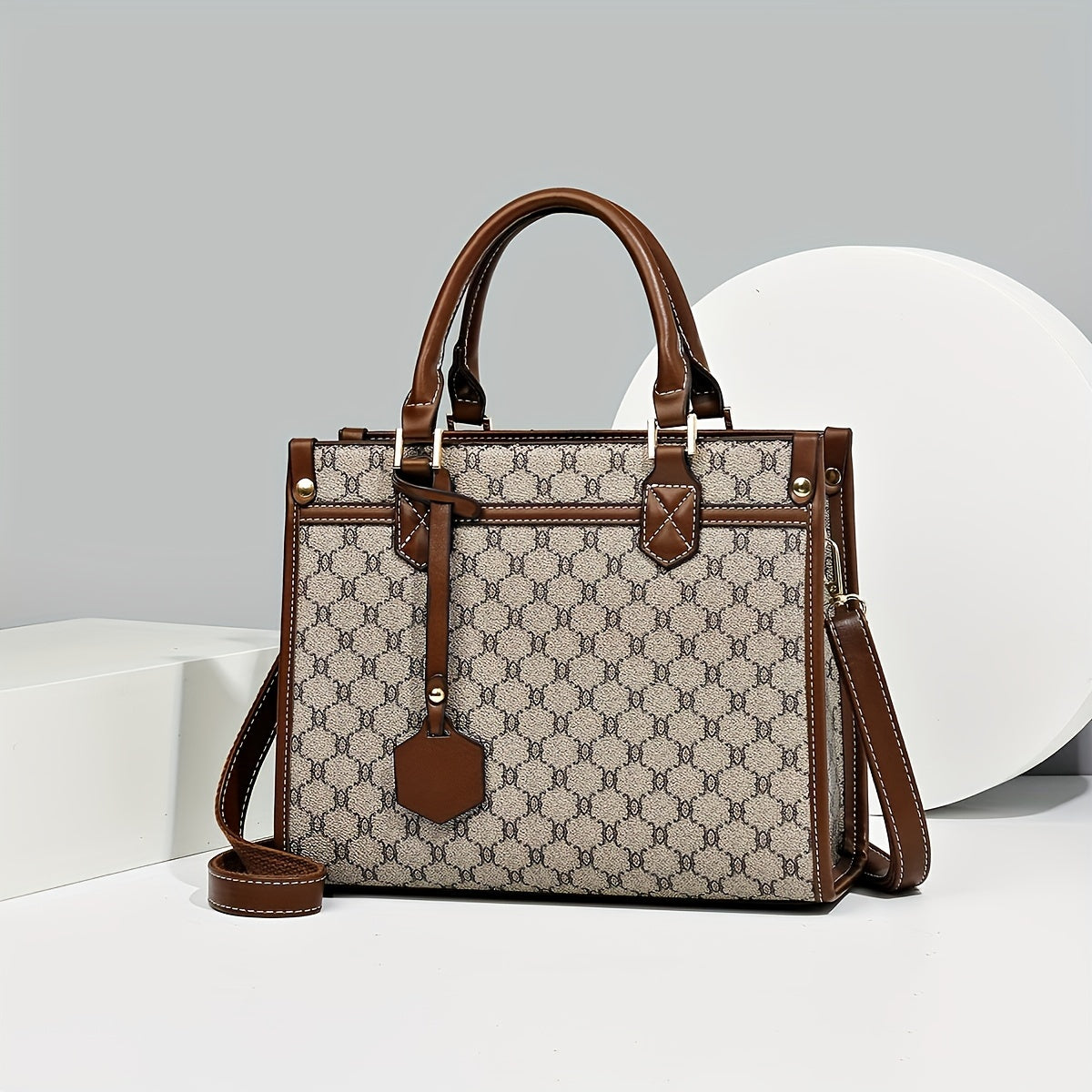 Stylish Large Tote Bag, Handbag, and Wallet Set - Elegant Bags for Middle-Aged Women with Reading Glasses