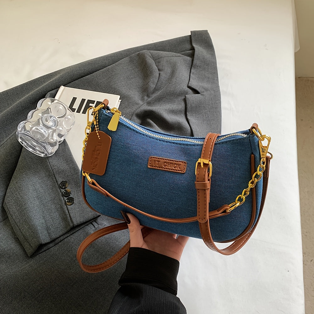 Women's Crossbody Bag French Vintage Underarm Crescent Moon Bag New Summer Fashion Single Shoulder Sling Bag