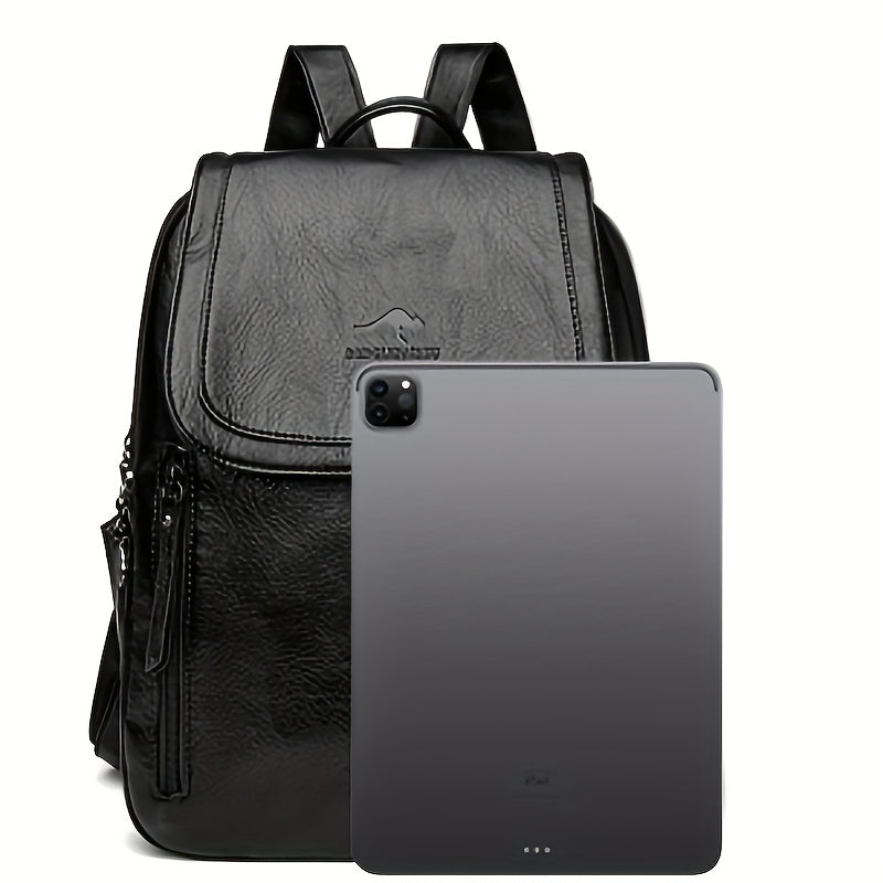 Summer Backpack Brown DENGLIDAISHU Women's Summer Casual Backpack | Large Capacity Adjustable Strap, Synthetic Faux Leather with Zipper Closure, Polyester Lining, Perfect for Travel & Everyday Use