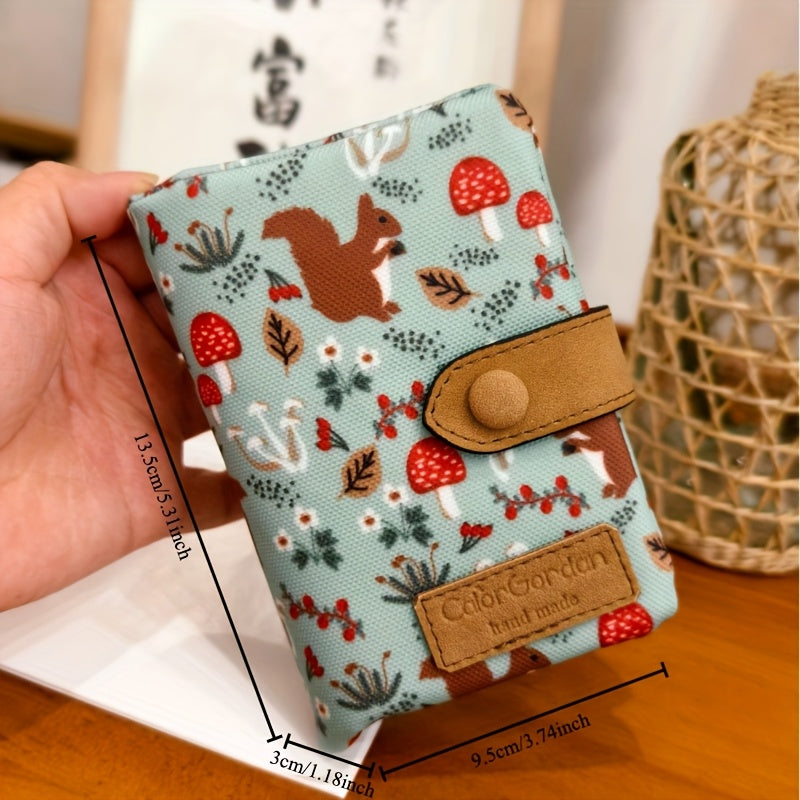 Casual Wristlet Wallet - Polyester, Snap Closure, Multiple Card Slots, Zip Pocket, Coin Pocket for Daily Use