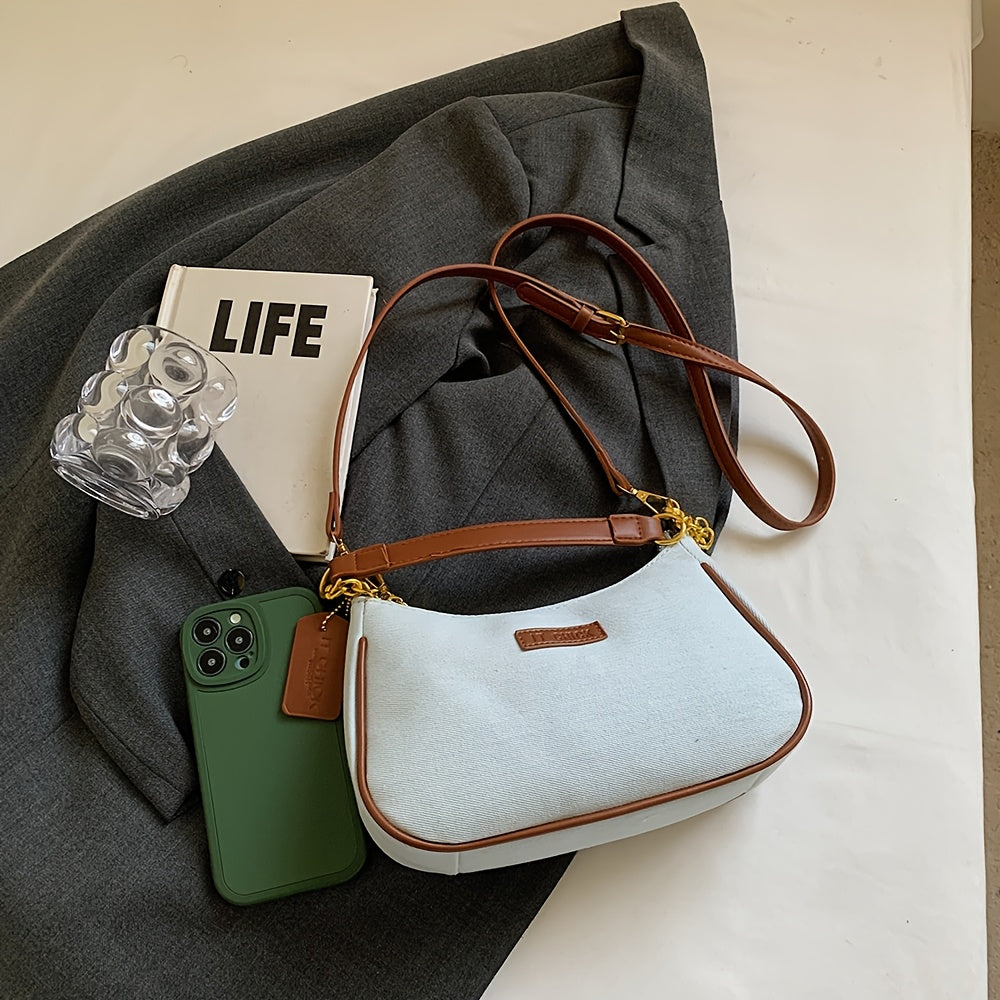 Women's Crossbody Bag French Vintage Underarm Crescent Moon Bag New Summer Fashion Single Shoulder Sling Bag