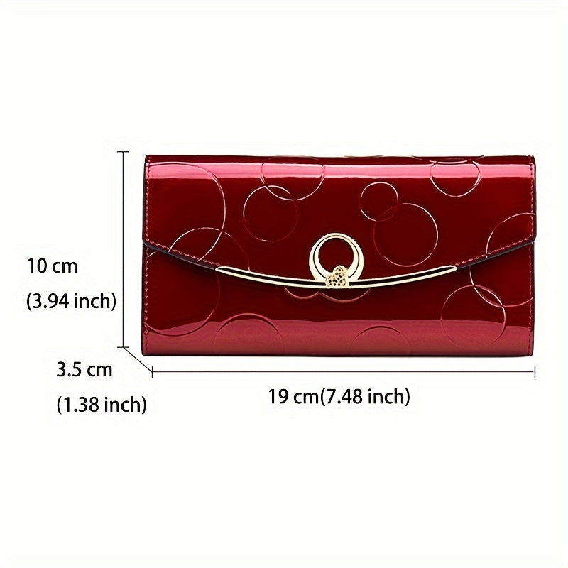 Classic RFID Genuine Leather Wallet for Women - Trifold Snap Closure Handbag with Zip Pocket, Polyester Lined - Luxury Designer Wallet with Cell Phone Pocket from Guangzhou