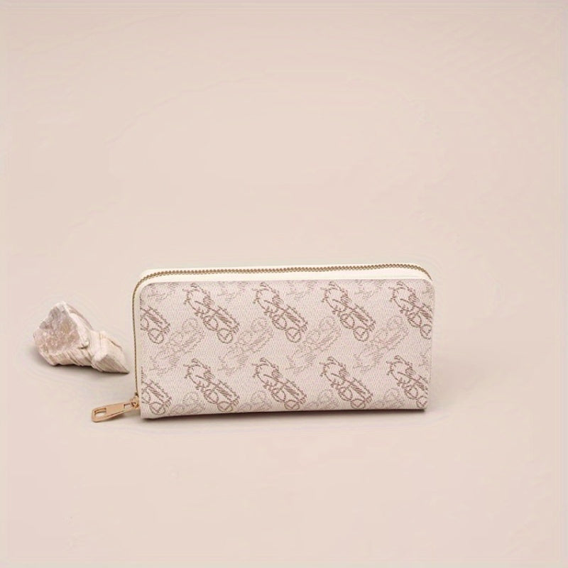 Elegant Women'S Wallet - Long, Multi-Card Slots, Zipper Closure, Minimalist Design with Golden-Tone Hardware, Perfect for Everyday Use or Special Occasions, Everyday Wallet | Minimalist Wallet | Textured Finish