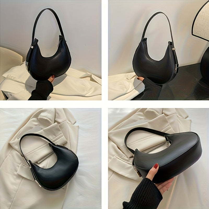 Chic French-Inspired Women'S Crossbody Bag - Stylish Underarm Wallet with Zipper, Available in Khaki, Light Brown, White, Black | Modern Minimalist Design | Compact & Secure Zipper Closure