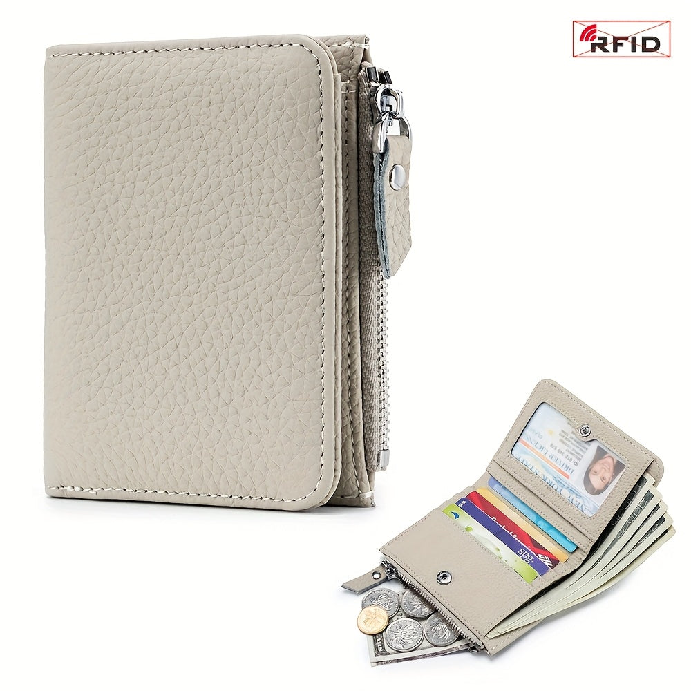 RFID Simple Folding Women'S Wallet, Japanese Ultra-Thin Women'S Credit Card Bag, Short Large-Capacity Coin Purse, Valentine'S Day Gift, Easy to Carry, a Must-Have When Going Out