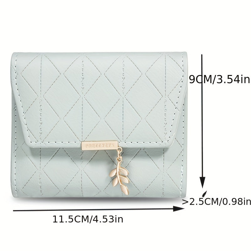Compact Chic Argyle Trifold Wallet - Casual Snap-Closure with Coin Pocket, Durable Credit Card Holder