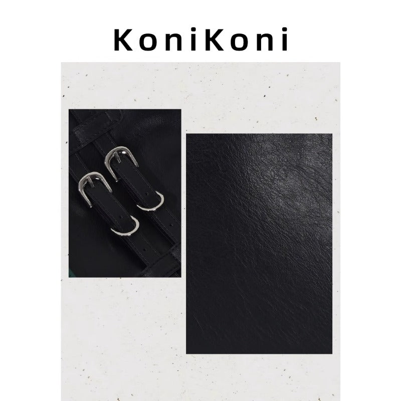 KoniKoni Genuine Leather Women'S Backpack - Lightweight Large Capacity Travel & Commuter Bag with Adjustable Shoulder Straps, Multiple Compartments, and Zipper Closure, Black, Backpack for Travel, Structured Design, Durable Zipper Compartments