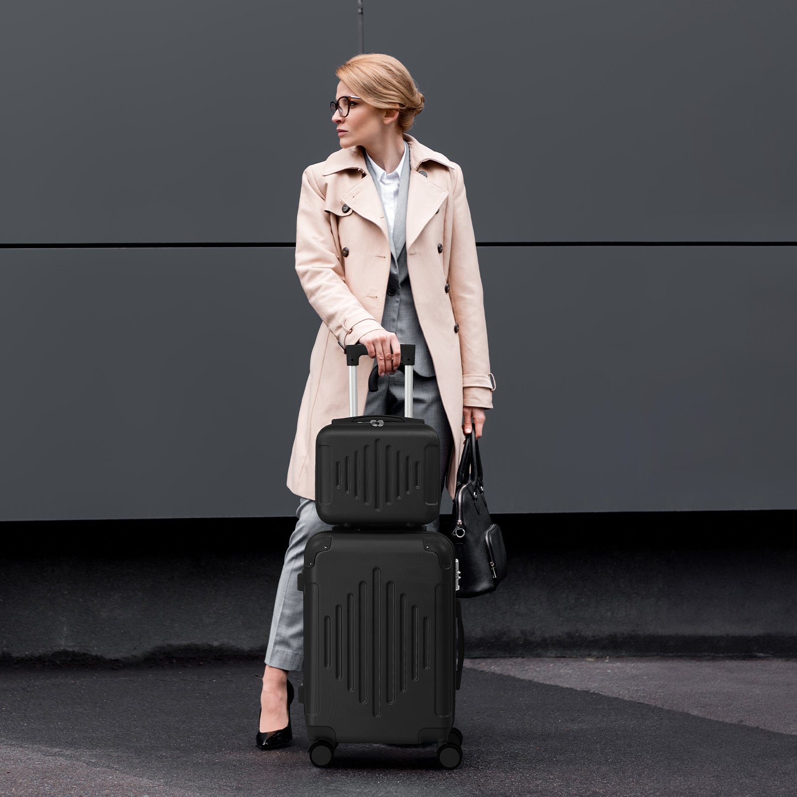 2pcs 20"+12" Hardside Luggage Set - Carry-On & Checked Suitcases w/ Spinner Wheels & TSA Lock | Lightweight Travel Luggage