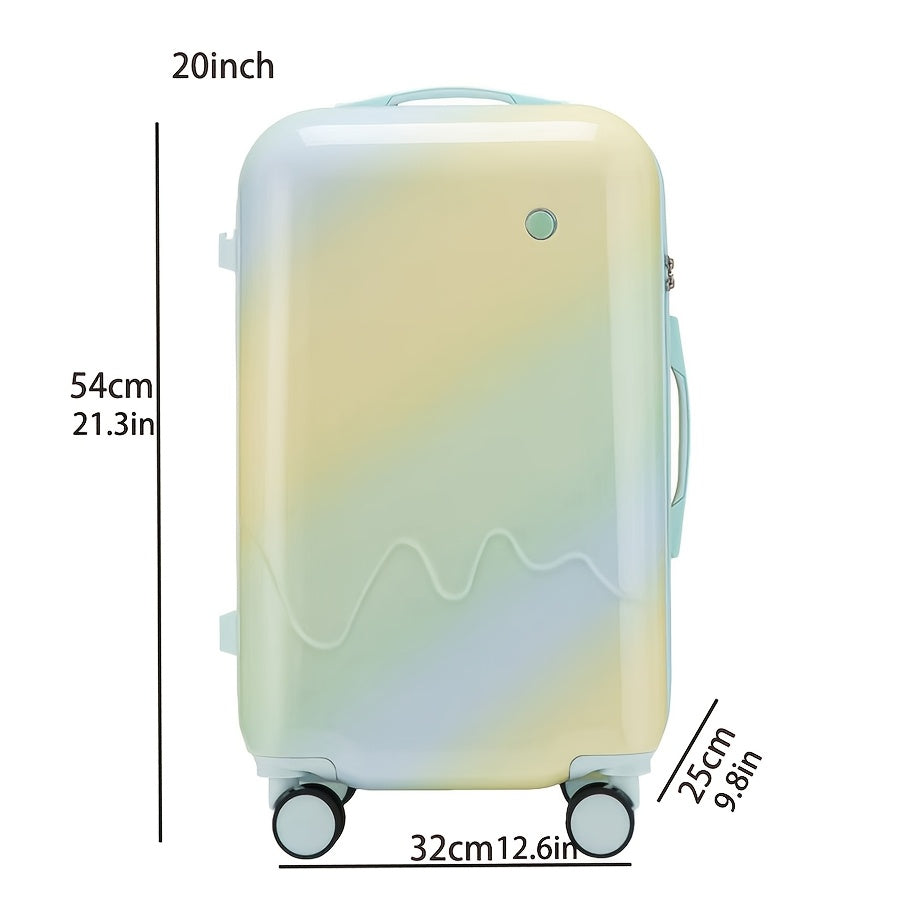 20-Inch ABS+PC Hardshell Spinner Carry-On Luggage with Iron\u002FAluminum Alloy Telescoping Handle, USB Port, Cup Holder, and Combination Lock for Business and Travel