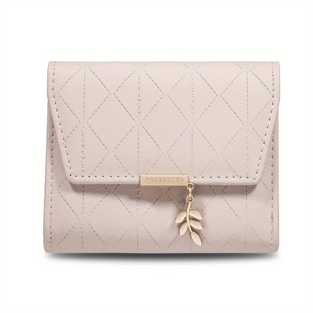 Compact Chic Argyle Trifold Wallet - Casual Snap-Closure with Coin Pocket, Durable Credit Card Holder