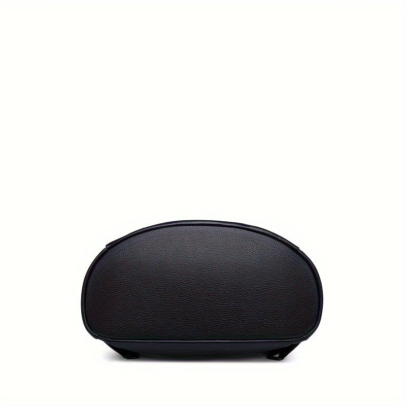 Durable Build Large Capacity Genuine Leather Backpack for Women - Stylish Black Convertible Shoulder Bag with Adjustable Straps, Anti-Theft Design & Unique Letter Print, Backpack Purse