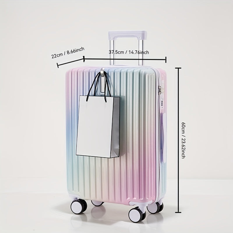 20-Inch Lightweight ABS+PC Gradient Color Travel Suitcase with USB Charging Port, TSA Lock, Cup Holder & Phone Stand for Men and Women