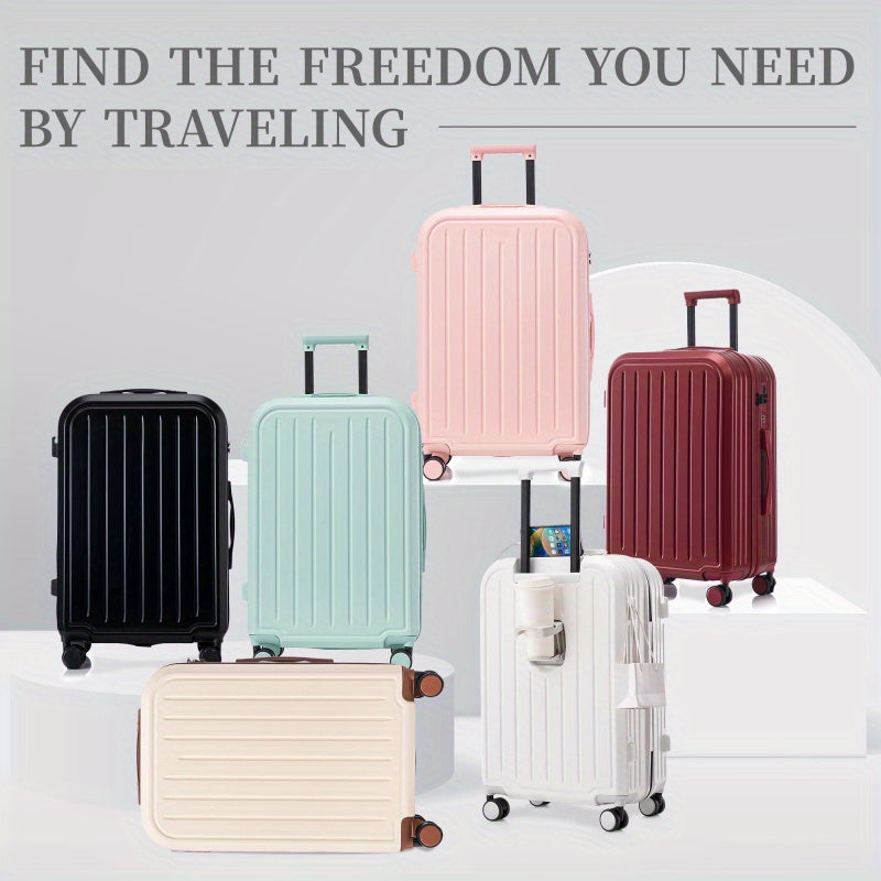 20 24 28 3pcs set in ABS Spinner Wheel Luggage Carry on Suitcase with Cup Holder USB Port Mint Green