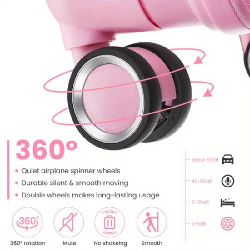 Luggage Sets 4 Pie14202428, Expandable Lightweight Suitcase with 4 Double 360 Degrees Mute Spinner Wheels PP Materials Durable TSA Lock Travel Luggage