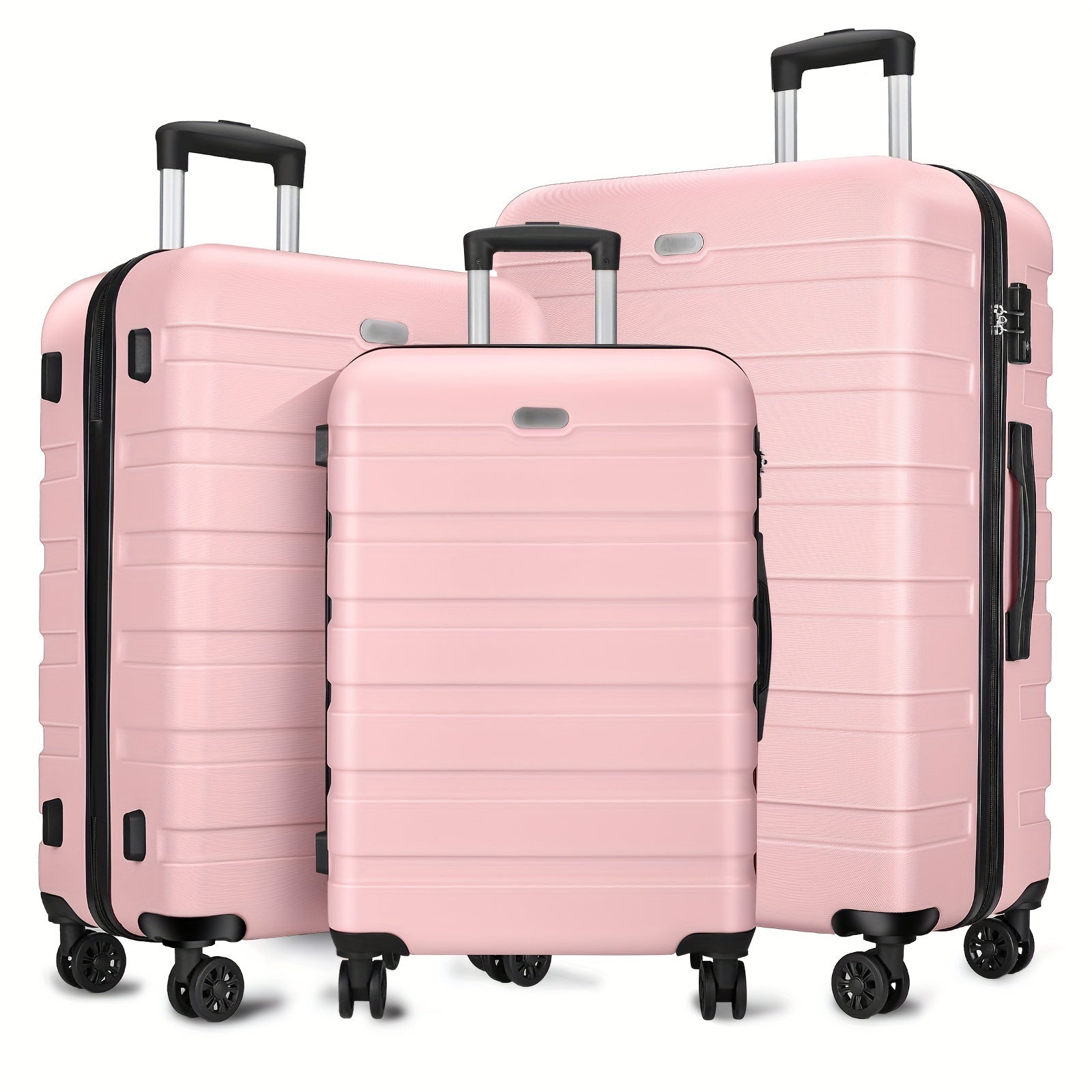 Luggage Sets 3 Piece Hardshell Suitcase Set Lightweight Travel Suitcases With 4 Double Spinner Wheels TSA Lock PC ABS