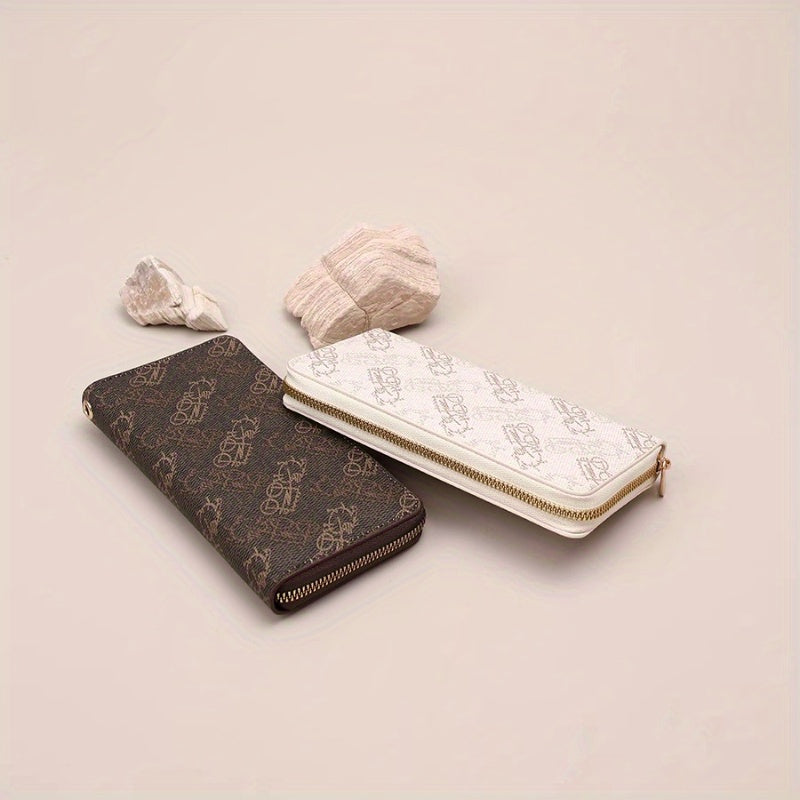 Elegant Women'S Wallet - Long, Multi-Card Slots, Zipper Closure, Minimalist Design with Golden-Tone Hardware, Perfect for Everyday Use or Special Occasions, Everyday Wallet | Minimalist Wallet | Textured Finish