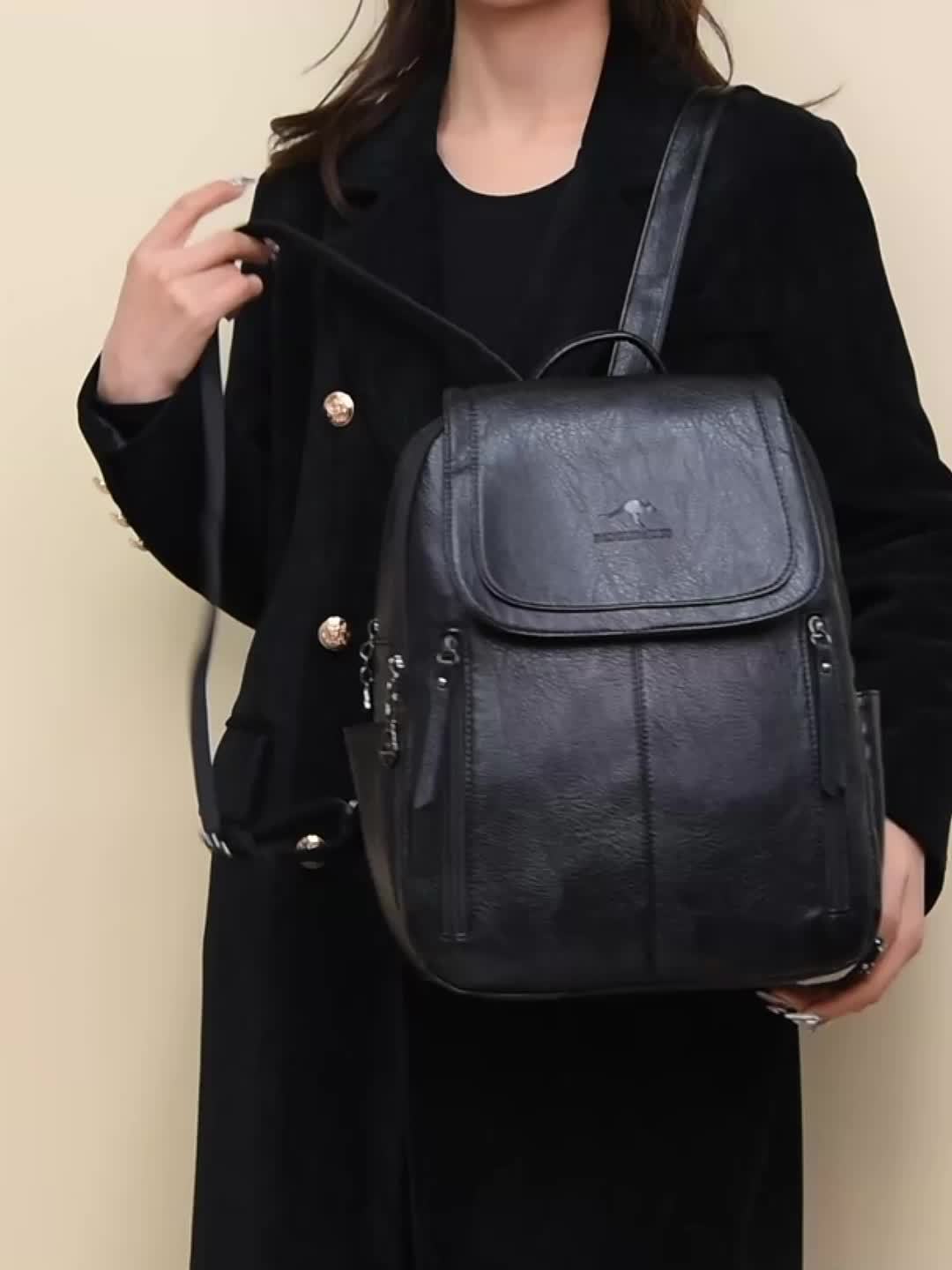 Summer Backpack Brown DENGLIDAISHU Women's Summer Casual Backpack | Large Capacity Adjustable Strap, Synthetic Faux Leather with Zipper Closure, Polyester Lining, Perfect for Travel & Everyday Use