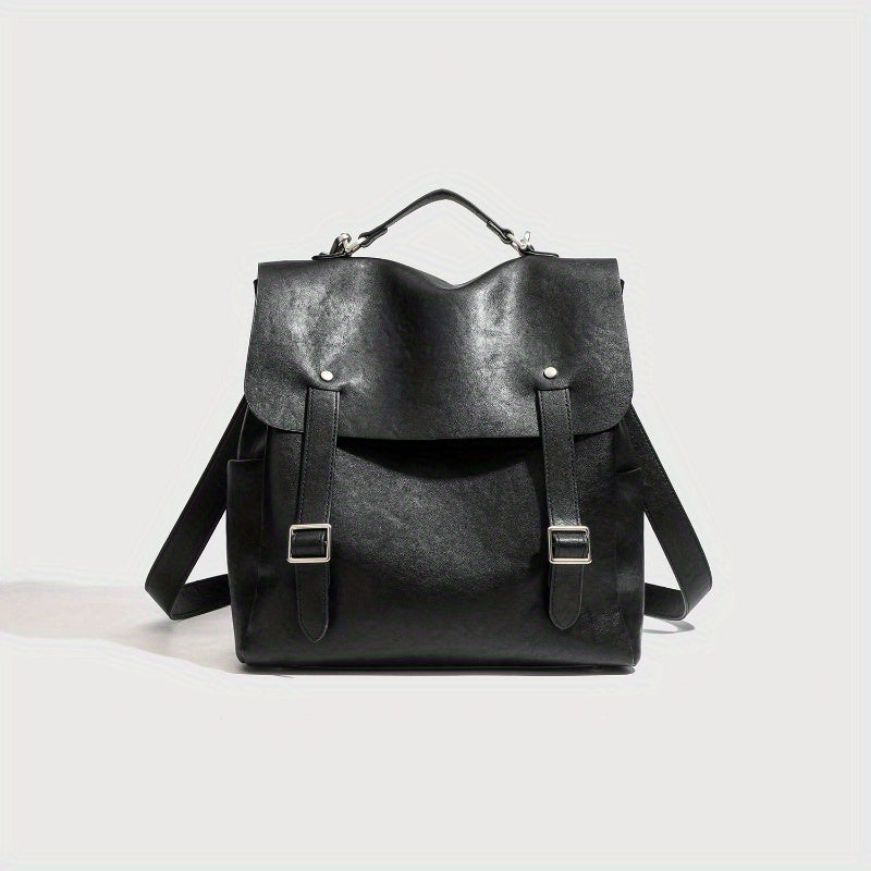 Women'S Stylish Black Backpack - Large Capacity, Adjustable Shoulder Straps, Magnetic Closure, Perfect for Travel & Everyday Use, Travel Backpack | Sleek Backpack | Durable Straps