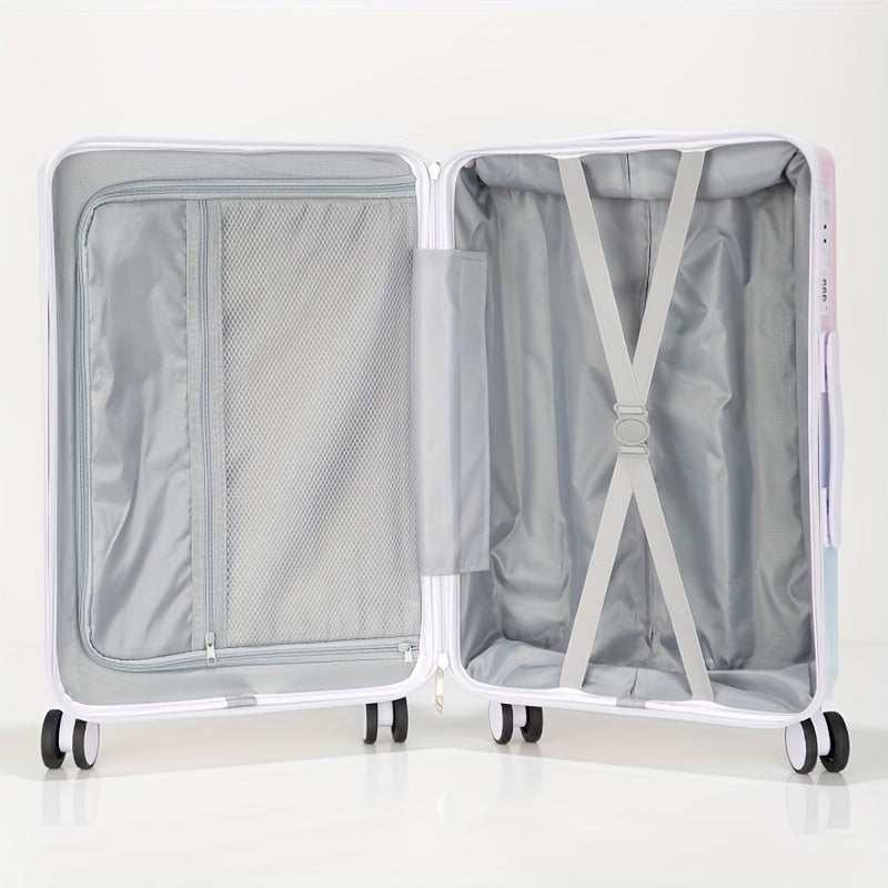 20-Inch Lightweight ABS+PC Gradient Color Travel Suitcase with USB Charging Port, TSA Lock, Cup Holder & Phone Stand for Men and Women