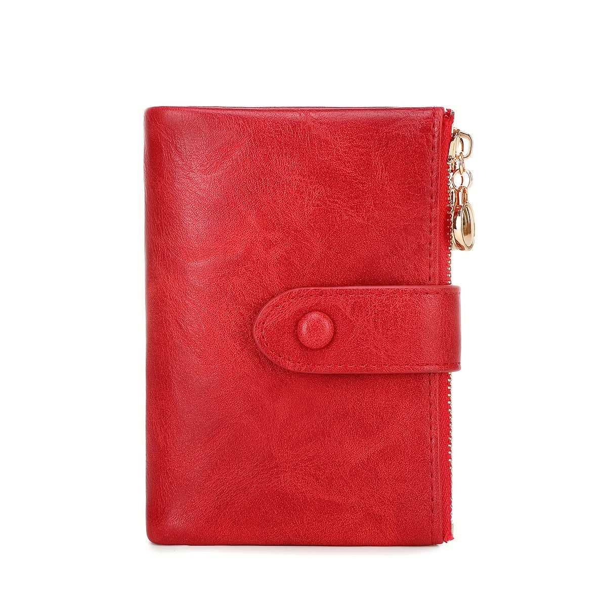 Three-Fold Retro Wallet with RFID Blocking, Multiple Card Slots, Button and Magnetic Snap Closures