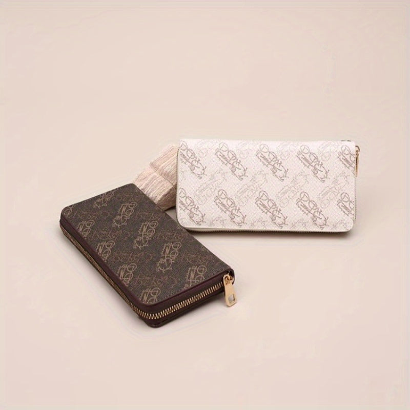 Elegant Women'S Wallet - Long, Multi-Card Slots, Zipper Closure, Minimalist Design with Golden-Tone Hardware, Perfect for Everyday Use or Special Occasions, Everyday Wallet | Minimalist Wallet | Textured Finish