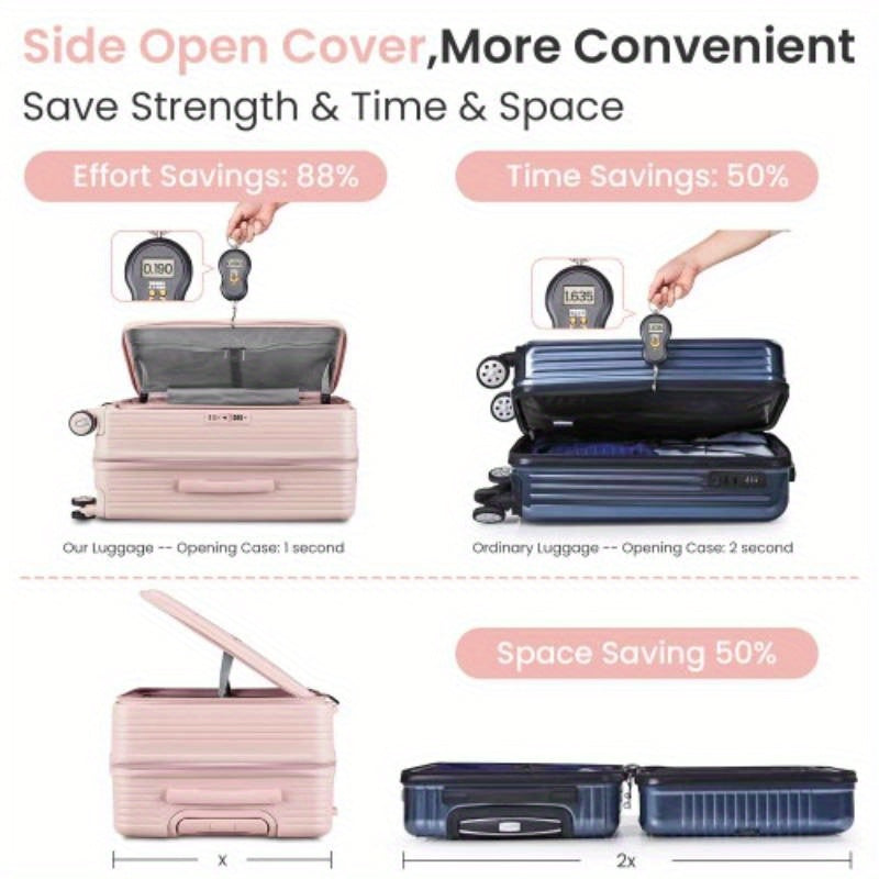 Luggage Sets 3 Pie202428, Expandable Carry On Luggage with TSA Lock Airline Approved, 100pcs Hard Shell and Lightweight Suitcase with Front Pocket and Spinner Wheels