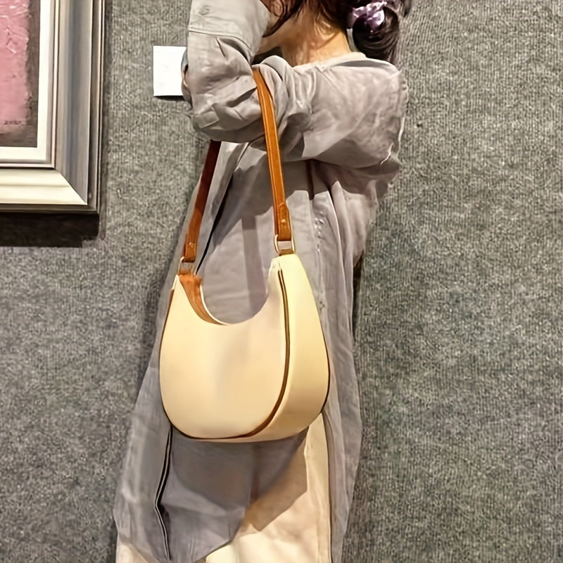 New, Crescent Bag Trendy Unique Underarm Bag, Elegant Small Crescent Purse, Versatile Shoulder Bag