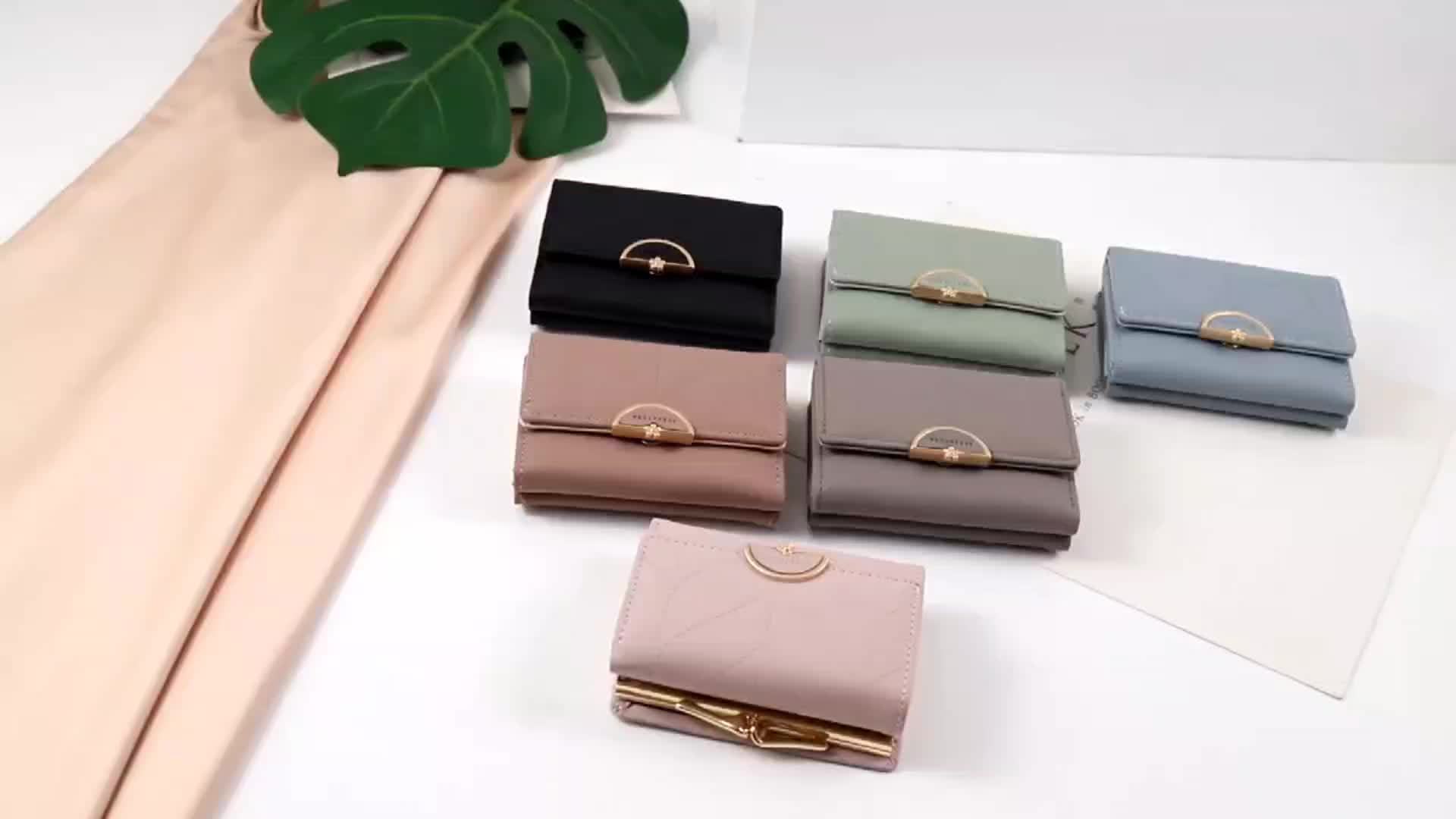 Mint Green Wallet Compact Trifold Mint Green Women's Wallet | Golden-Toned Clasp, Zippered Coin Purse, Floral Print, Multi-Function Card Holder