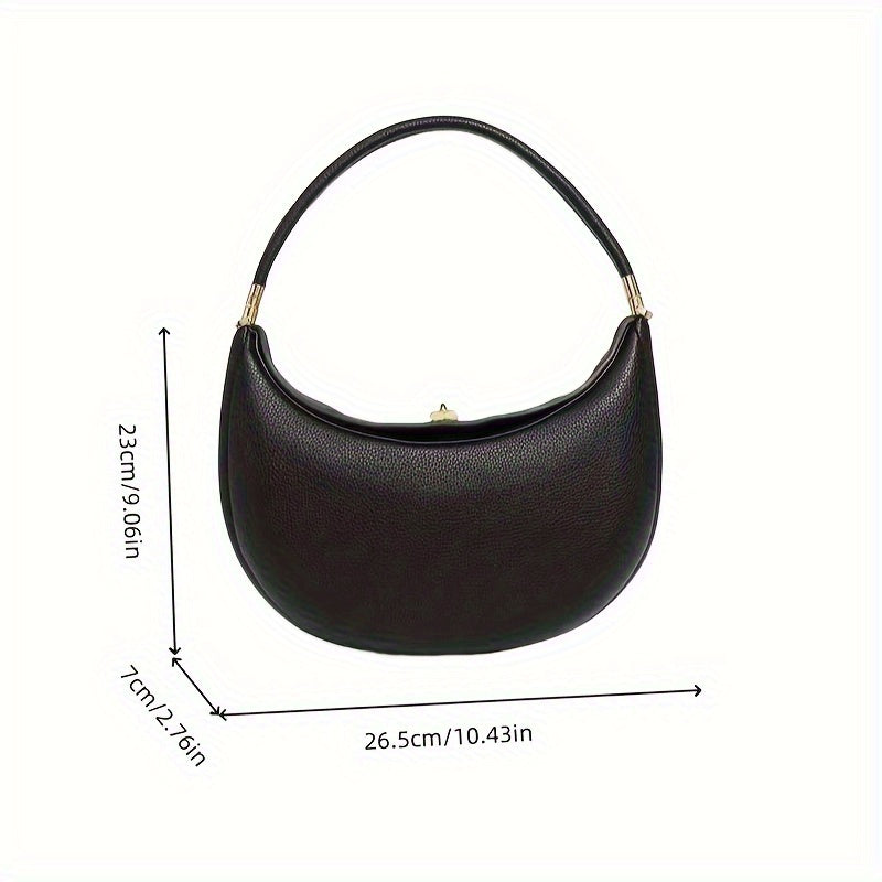 Stylish New Medium Crescent Handbag with Premium Feel, Suitable for All Four Seasons