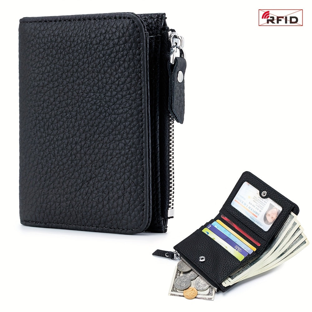 RFID Simple Folding Women'S Wallet, Japanese Ultra-Thin Women'S Credit Card Bag, Short Large-Capacity Coin Purse, Valentine'S Day Gift, Easy to Carry, a Must-Have When Going Out