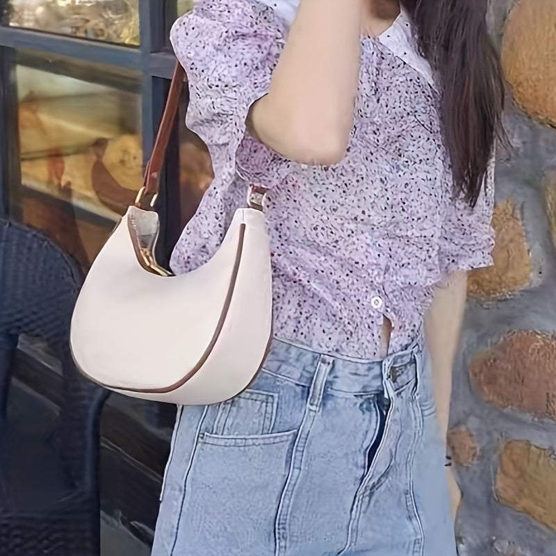 New, Crescent Bag Trendy Unique Underarm Bag, Elegant Small Crescent Purse, Versatile Shoulder Bag