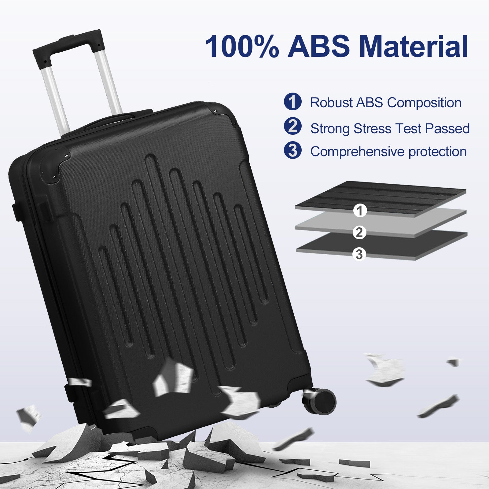 2pcs 20"+12" Hardside Luggage Set - Carry-On & Checked Suitcases w/ Spinner Wheels & TSA Lock | Lightweight Travel Luggage