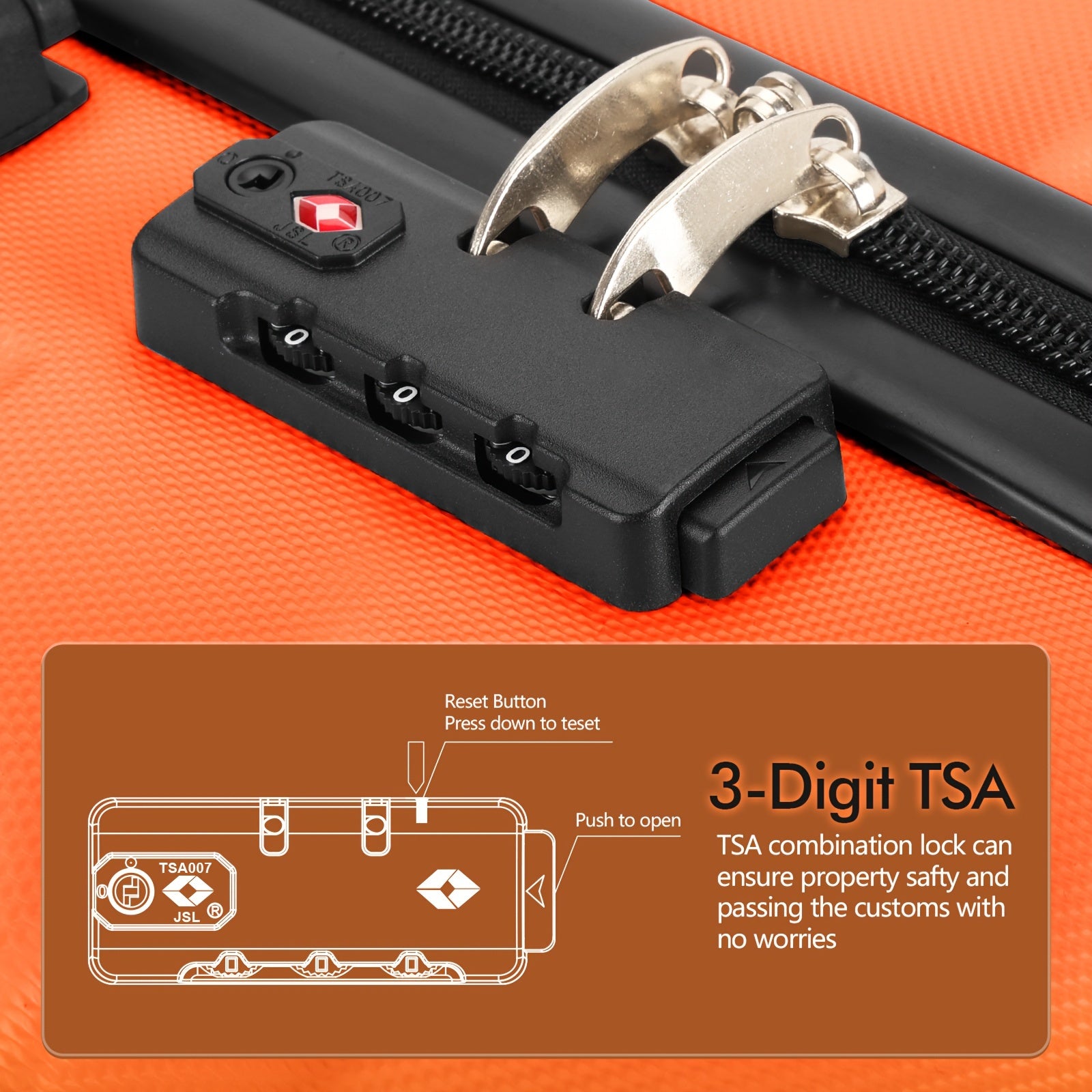 Luggage Sets 3 Piece Hardshell Suitcase Set Lightweight Travel Suitcases With 4 Double Spinner Wheels TSA Lock PC ABS