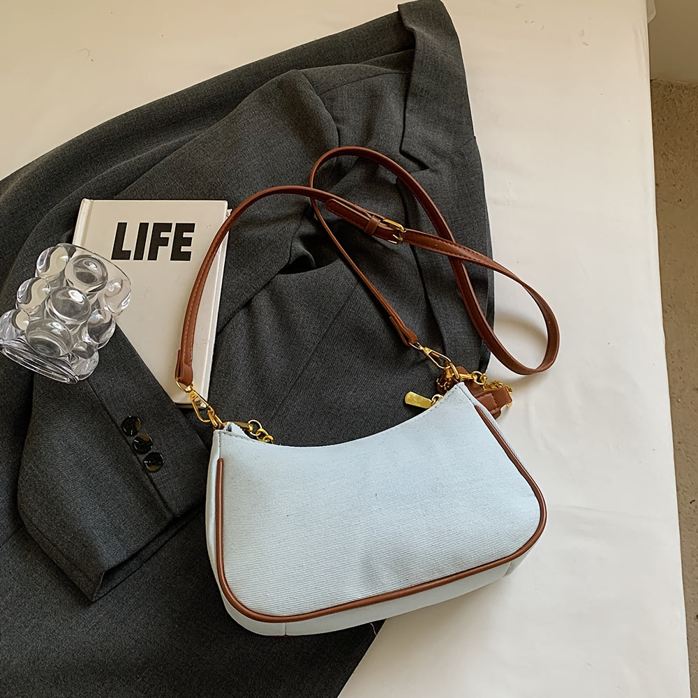 Women's Crossbody Bag French Vintage Underarm Crescent Moon Bag New Summer Fashion Single Shoulder Sling Bag