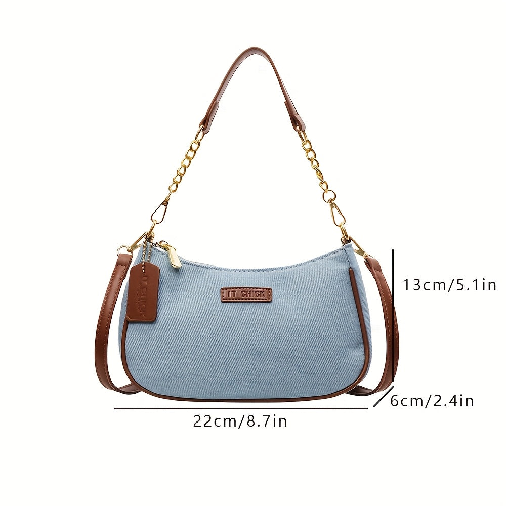 Women's Crossbody Bag French Vintage Underarm Crescent Moon Bag New Summer Fashion Single Shoulder Sling Bag