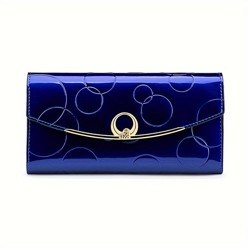 Classic RFID Genuine Leather Wallet for Women - Trifold Snap Closure Handbag with Zip Pocket, Polyester Lined - Luxury Designer Wallet with Cell Phone Pocket from Guangzhou