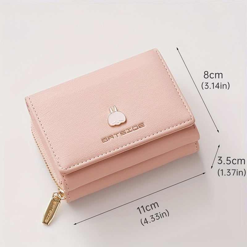 Cute Wallet for Women - Trifold Wallet with Snap Closure, Polyester Lining, and Slip Pocket - Large Capacity Synthetic Leather Card Holder & Coin Purse, Compact and Stylish for Everyday Use